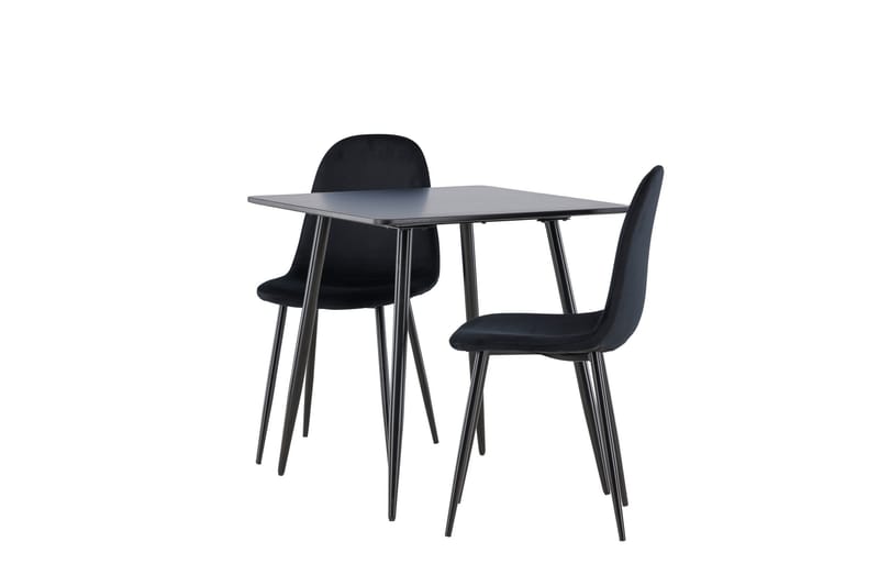 Spisegruppe Venture Home Polar spisegruppe 75 cm kvadratisk med 2 Polar-stoler Svart/Svart/Svart - Møbler - Bord - Spisegruppe