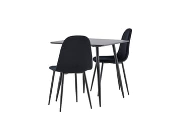 Spisegruppe Venture Home Polar spisegruppe 75 cm kvadratisk med 2 Polar-stoler Svart/Svart/Svart - Møbler - Bord - Spisegruppe