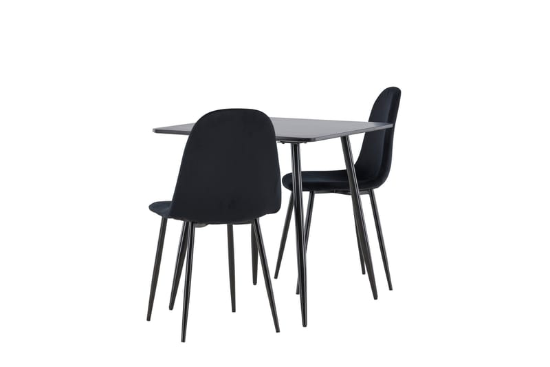 Spisegruppe Venture Home Polar spisegruppe 75 cm kvadratisk med 2 Polar-stoler Svart/Svart/Svart - Møbler - Bord - Spisegruppe