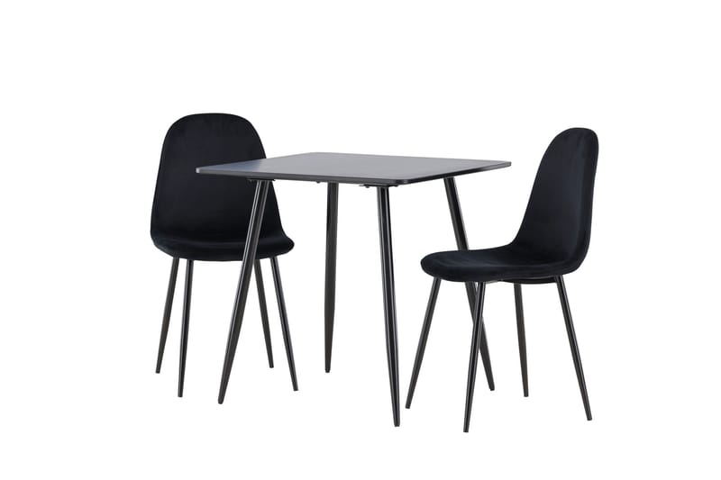Spisegruppe Venture Home Polar spisegruppe 75 cm kvadratisk med 2 Polar-stoler Svart/Svart/Svart - Møbler - Bord - Spisegruppe