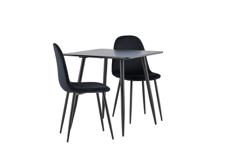 Spisegruppe Venture Home Polar spisegruppe 75 cm kvadratisk med 2 Polar-stoler Svart/Svart/Svart - Møbler - Bord - Spisegruppe