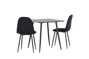 Spisegruppe Venture Home Polar spisegruppe 75 cm kvadratisk med 2 Polar-stoler Svart/Svart/Svart - Møbler - Bord - Spisegruppe
