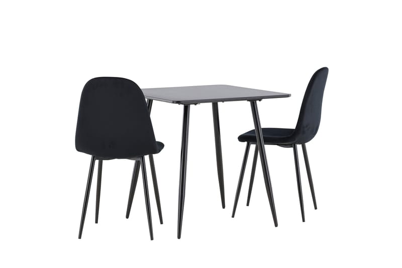 Spisegruppe Venture Home Polar spisegruppe 75 cm kvadratisk med 2 Polar-stoler Svart/Svart/Svart - Møbler - Bord - Spisegruppe