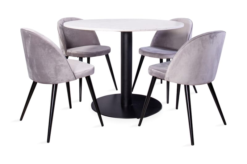 Spisegruppe Wivece inkl 4 Luisa Velvet stoler - Spisegruppe