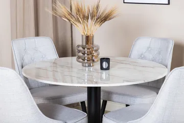 Admira Spisegruppe 106 cm inkl. 4 Valera Stoler - Hvit/Svart/Grå - Møbler - Bord - Spisegruppe