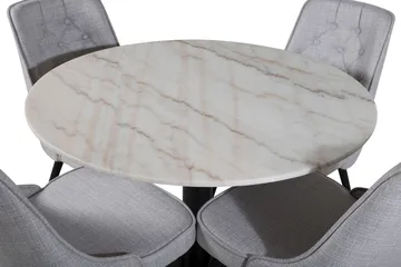 Admira Spisegruppe 106 cm inkl. 4 Valera Stoler - Hvit/Svart/Grå - Møbler - Bord - Spisegruppe