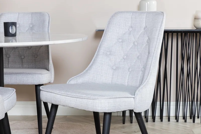 Admira Spisegruppe 106 cm inkl. 4 Valera Stoler - Hvit/Svart/Grå - Møbler - Bord - Spisegruppe