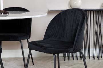 Admira Spisegruppe 106 cm Rund inkl. 4 Foyos Stoler - Marmor/Hvit/Svart - Møbler - Bord - Spisegruppe