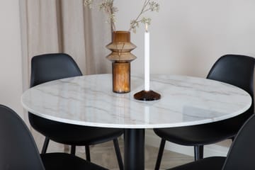 Admira Spisegruppe 106 cm Rund inkl. 4 Ypas Stoler - Marmor/Hvit/Svart - Møbler - Bord - Spisegruppe