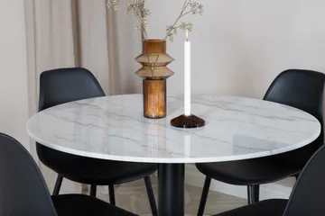 Admira Spisegruppe 106 cm Rund inkl. 4 Ypas Stoler - Marmor/Hvit/Svart - Møbler - Bord - Spisegruppe