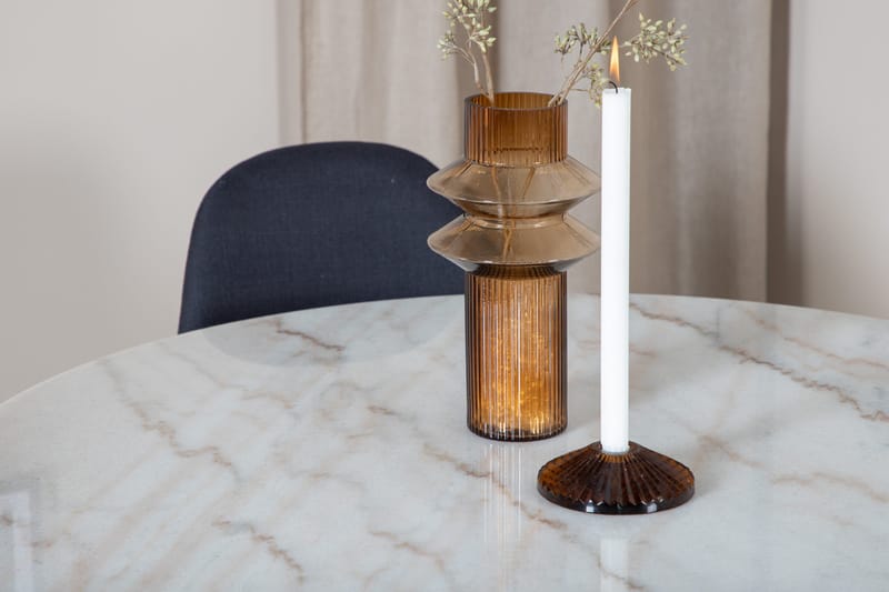 Admira Spisegruppe 106 cm Rund inkl. 4 Ypas Stoler - Marmor/Hvit/Svart - Møbler - Bord - Spisegruppe