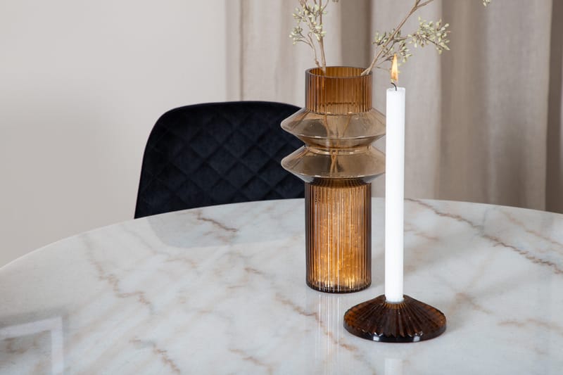 Admira Spisegruppe 106 cm Rund inkl. 4 Ypas Stoler - Marmor/Hvit/Svart - Møbler - Bord - Spisegruppe