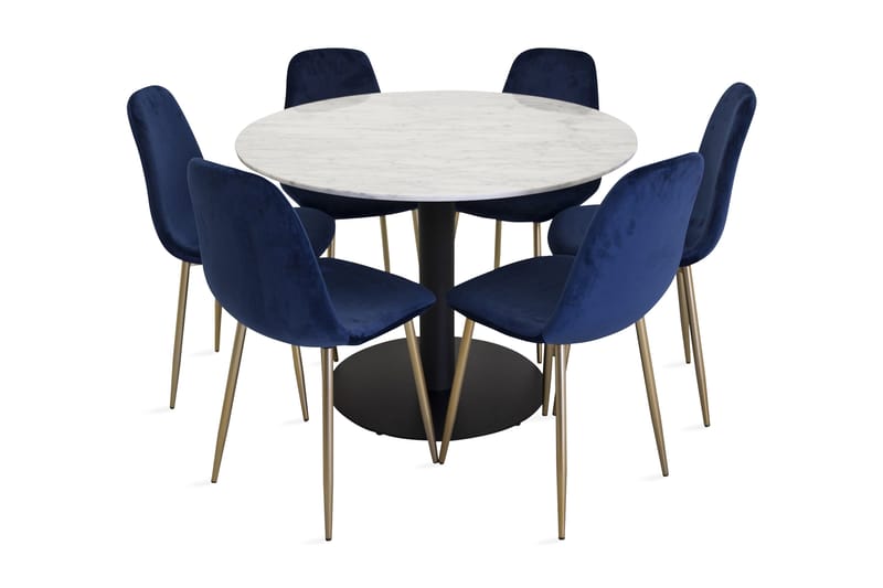 Admira Spisegruppe 106 cm Rund med 6 Valeri Stoler
