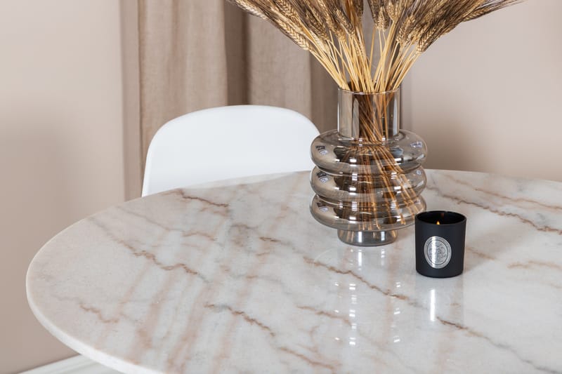 Admira Spisegruppe 106 cm Rundt Marmor inkl. 4 Kullersbro St - Hvit/Svart - Møbler - Bord - Spisegruppe