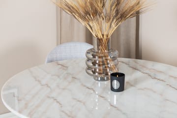 Admira Spisegruppe 106 cm Rundt Marmor inkl. 4 Moncoll Stole - Hvit/Svart/Beige - Møbler - Bord - Spisegruppe