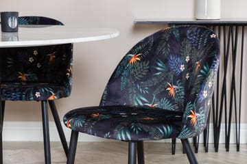 Admira Spisegruppe 106 cm Rundt Marmor inkl. 4 Sedavi Stoler - Hvit/Svart/Blå - Møbler - Bord - Spisegruppe