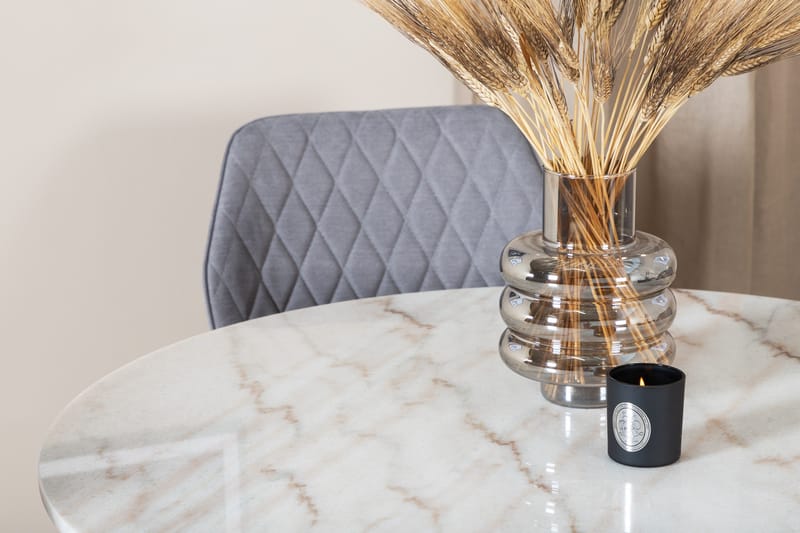 Admira Spisegruppe 106 cm Rundt Marmor inkl. 4 Sumoas Stoler - Hvit/Svart/Grå - Møbler - Bord - Spisegruppe