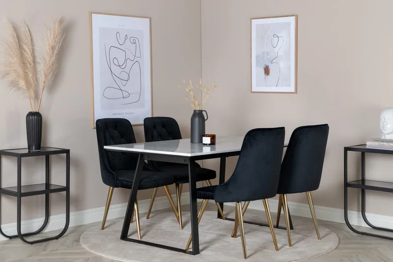 Admira Spisegruppe 140 cm + 4 stk Valerie Spisestoler - Møbler - Bord - Spisegruppe