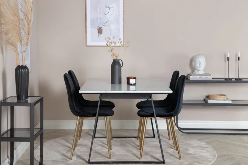 Admira Spisegruppe 140 cm + 4 Pontus Spisestoler