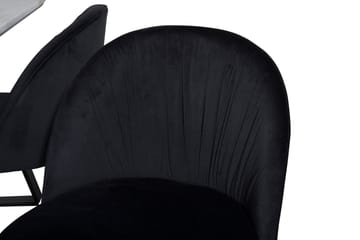 Admira Spisegruppe 140 cm inkl. 4 Foyos Stoler - Marmor/Hvit/Svart - Møbler - Bord - Spisegruppe