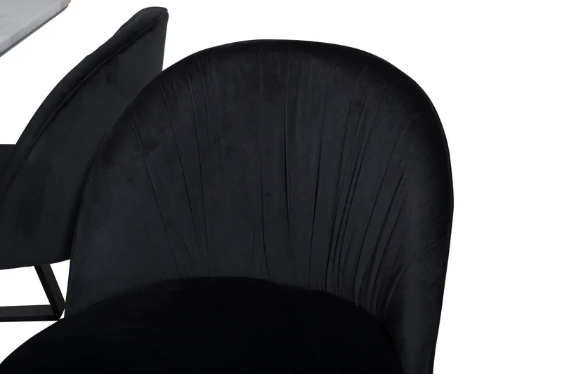 Admira Spisegruppe 140 cm inkl. 4 Foyos Stoler - Marmor/Hvit/Svart - Møbler - Bord - Spisegruppe