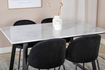 Admira Spisegruppe 140 cm inkl. 4 Foyos Stoler - Marmor/Hvit/Svart - Møbler - Bord - Spisegruppe