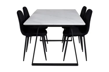 Admira Spisegruppe 140 cm inkl. 4 Ypas Stoler - Marmor/Hvit/Svart - Møbler - Bord - Spisegruppe