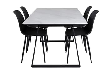 Admira Spisegruppe 140 cm inkl. 4 Ypas Stoler - Marmor/Hvit/Svart - Møbler - Bord - Spisegruppe