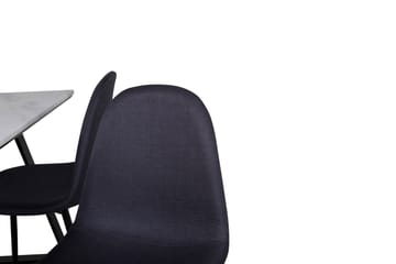 Admira Spisegruppe 140 cm inkl. 4 Ypas Stoler - Marmor/Hvit/Svart - Møbler - Bord - Spisegruppe