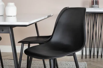 Admira Spisegruppe 140 cm inkl. 4 Ypas Stoler - Marmor/Hvit/Svart - Møbler - Bord - Spisegruppe
