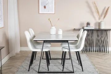 Admira Spisegruppe 140 cm inkl. 4 Ypas Stoler - Marmor/Hvit/Svart - Møbler - Bord - Spisegruppe