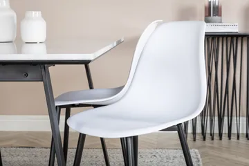 Admira Spisegruppe 140 cm inkl. 4 Ypas Stoler - Marmor/Hvit/Svart - Møbler - Bord - Spisegruppe