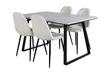 Admira Spisegruppe 140 cm inkl. 4 Ypas Stoler - Marmor/Hvit/Svart - Møbler - Bord - Spisegruppe