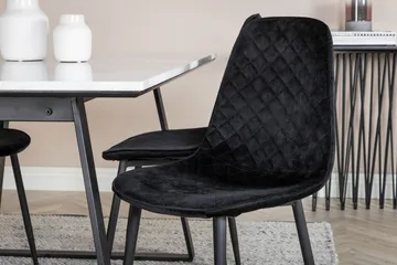 Admira Spisegruppe 140 cm inkl. 4 Ypas Stoler - Marmor/Hvit/Svart - Møbler - Bord - Spisegruppe