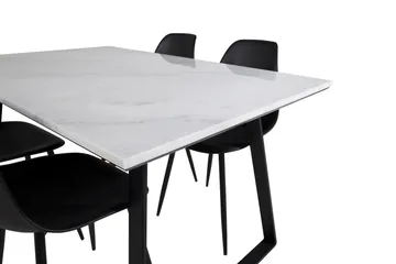 Admira Spisegruppe 140 cm inkl. 4 Ypas Stoler - Marmor/Hvit/Svart - Møbler - Bord - Spisegruppe
