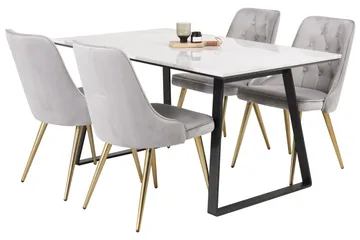 Admira Spisegruppe med 4 Valera Lyx Fløyelsstoler - Møbler - Bord - Spisegruppe