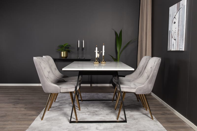 Admira Spisegruppe med 4 Valera Lyx Fløyelsstoler - Møbler - Bord - Spisegruppe