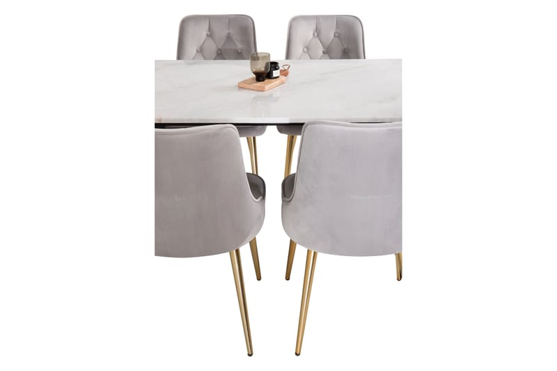 Admira Spisegruppe med 4 Valera Lyx Fløyelsstoler - Møbler - Bord - Spisegruppe