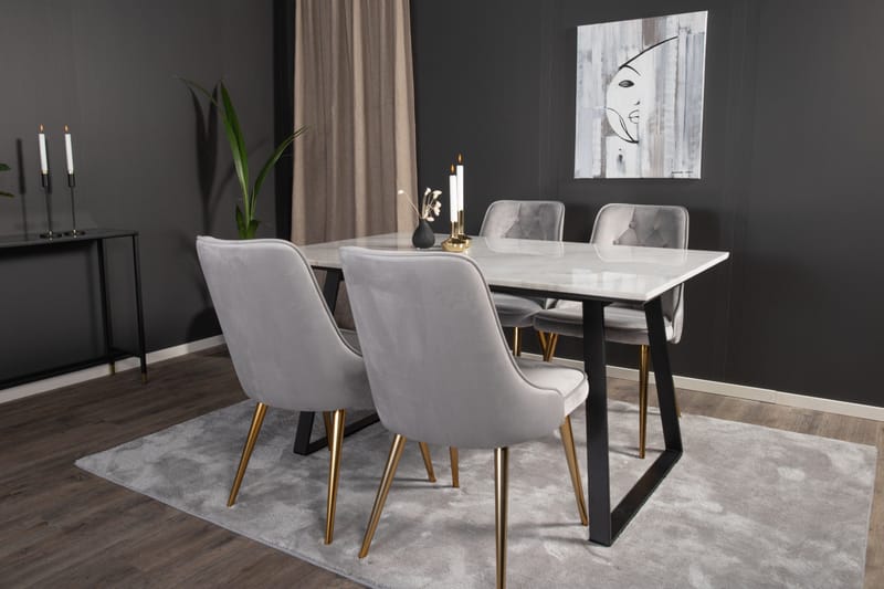 Admira Spisegruppe med 4 Valera Lyx Fløyelsstoler - Møbler - Bord - Spisegruppe