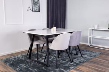 Admira Spisegruppe med 4 Valerie Kjøkkenstoler Fløyel - Møbler - Bord - Spisegruppe