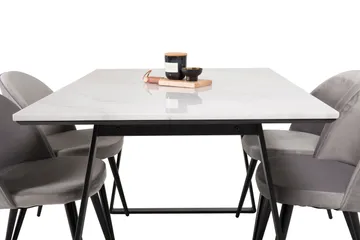 Admira Spisegruppe med 4 Valerie Kjøkkenstoler Fløyel - Møbler - Bord - Spisegruppe