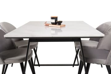 Admira Spisegruppe med 4 Valerie Kjøkkenstoler Fløyel - Møbler - Bord - Spisegruppe