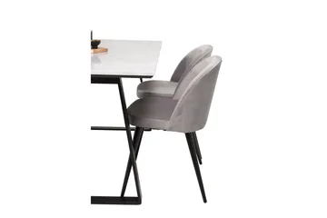 Admira Spisegruppe med 4 Valerie Kjøkkenstoler Fløyel - Møbler - Bord - Spisegruppe