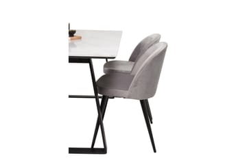 Admira Spisegruppe med 4 Valerie Kjøkkenstoler Fløyel - Møbler - Bord - Spisegruppe