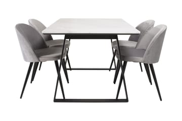 Admira Spisegruppe med 4 Valerie Kjøkkenstoler Fløyel - Møbler - Bord - Spisegruppe