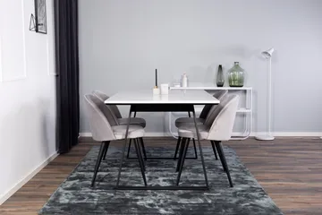 Admira Spisegruppe med 4 Valerie Kjøkkenstoler Fløyel - Møbler - Bord - Spisegruppe