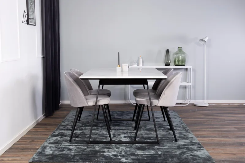 Admira Spisegruppe med 4 Valerie Kjøkkenstoler Fløyel - Møbler - Bord - Spisegruppe