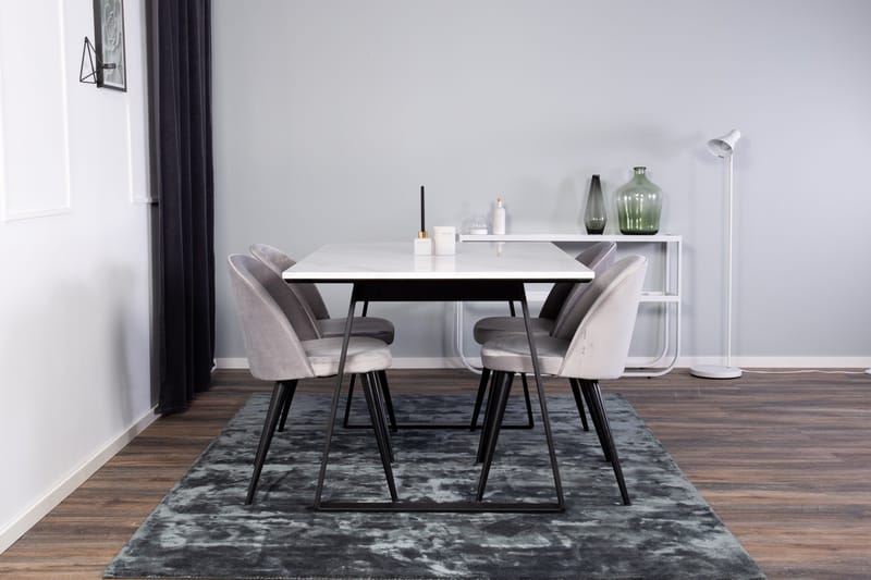 Admira Spisegruppe med 4 Valerie Kjøkkenstoler Fløyel - Møbler - Bord - Spisegruppe