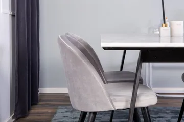 Admira Spisegruppe med 4 Valerie Kjøkkenstoler Fløyel - Møbler - Bord - Spisegruppe