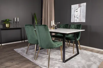 Admira Spisegruppe med 4 Valerie Lyx Fløyelsstoler - Møbler - Bord - Spisegruppe